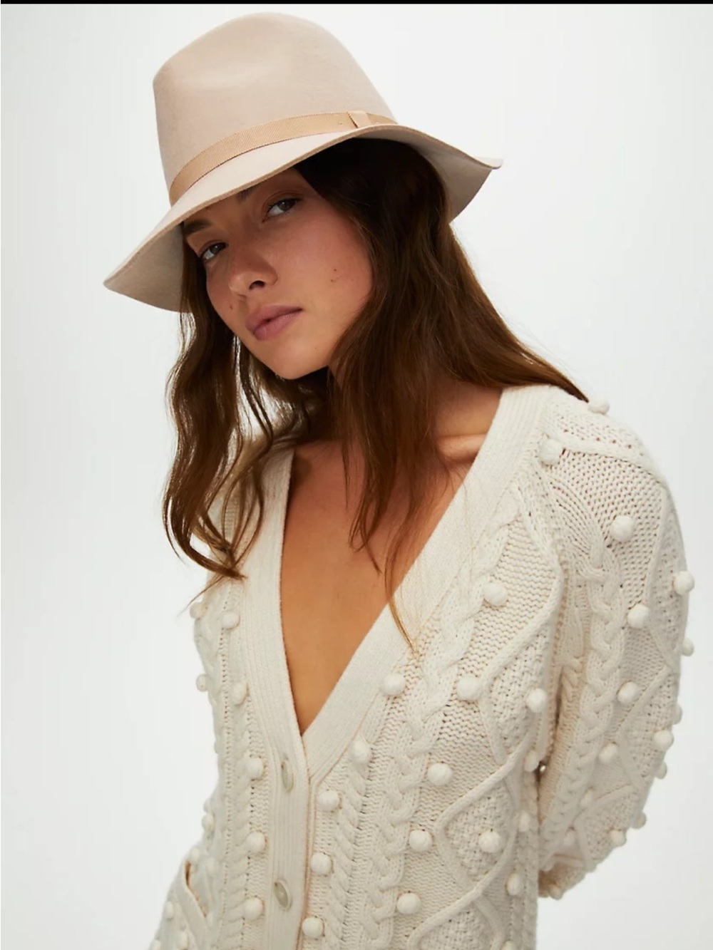 Aritzia Auxiliary Black 100% Wool  Felt Hat XS/S